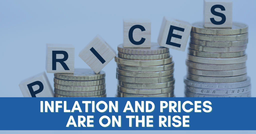 Ashford Communities blog cover with text Inflation and Prices are on the rise